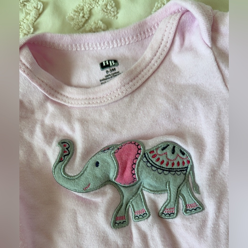 Adorable Pink Onesie with Elephant Design